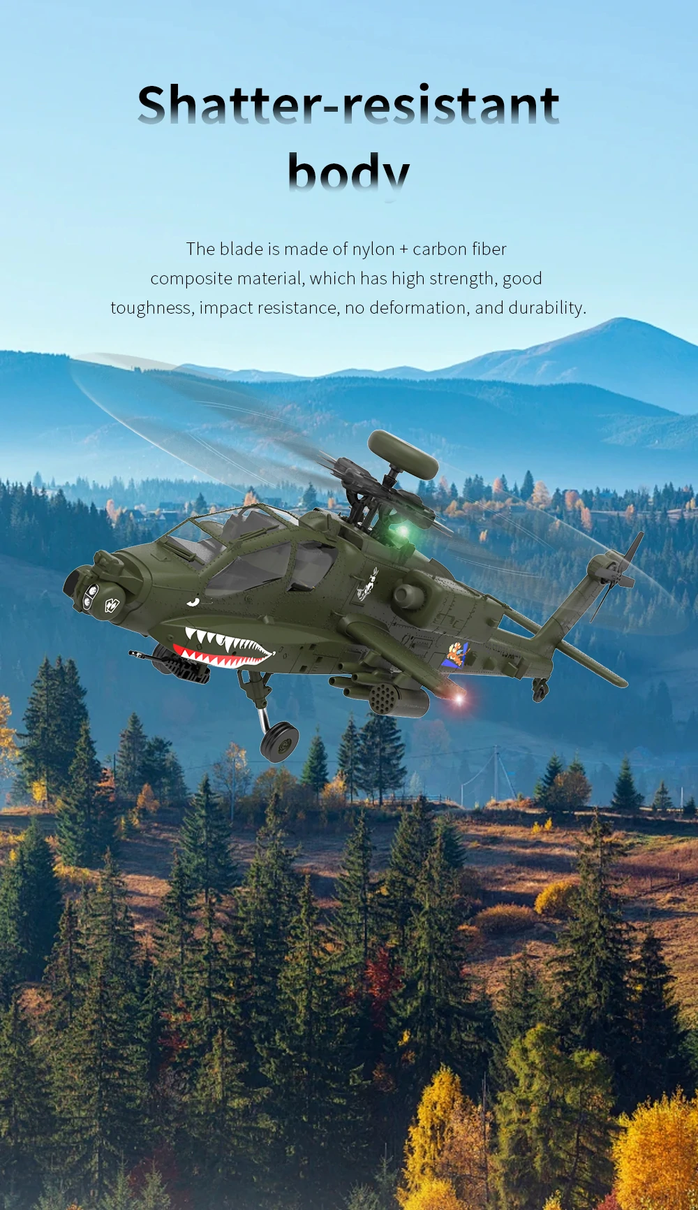 Eachine E250 AH-64 Apache 2.4G 6CH 3D 6-Axis Gyro Dual Brushless Motor 1:32 Scale Flybarless RC Helicopter Compatible With Futaba S-FHSS Protocol