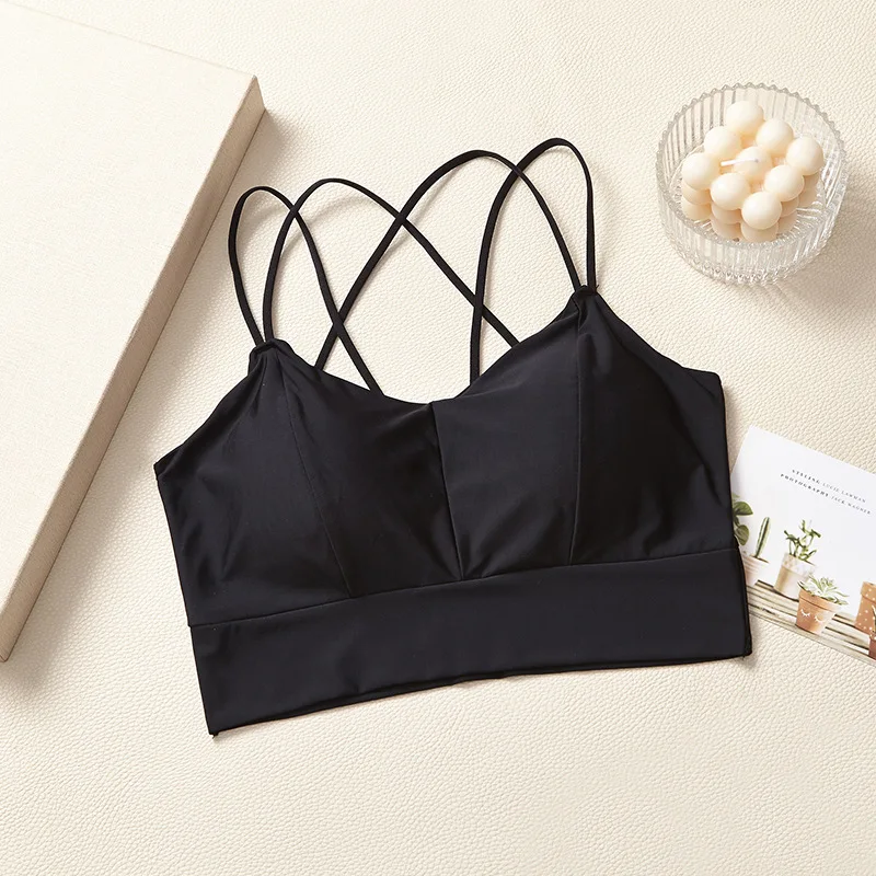 Description Picture 3 of item2022 Beauty Back Double Strap Yoga Wrap Chest Can Be Wearable Inside and Out to Gather Sexy Comfortable Breathable Vest