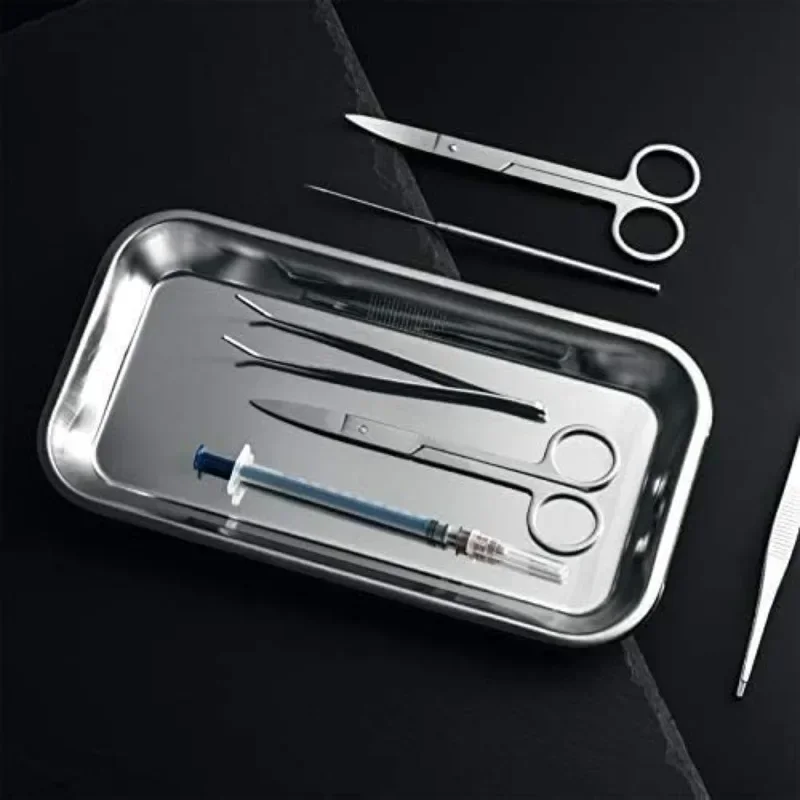 Surgical Tray, Stainless Steel Tray for Lab Instrument Supplies, Tattoo Tool, Necklaces, Perfume, Hair Brushes, Jewelry 3