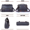 S.WORKER Vintage Genuine Cowhide Leather Men's Briefcase Laptop Messenger Bag Crazy Horse Leather Handbag Retro concise Style 6