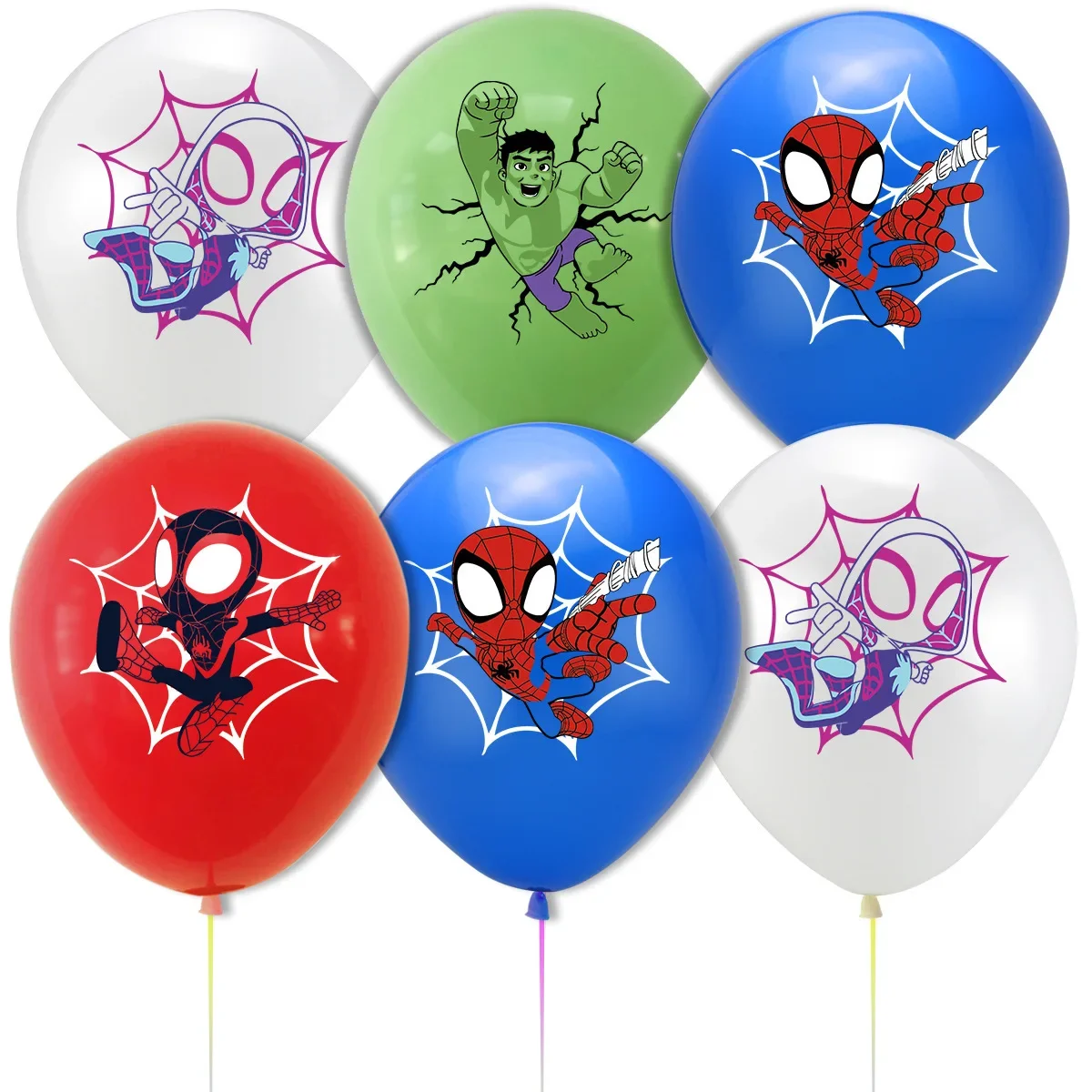 12pcs/set Disney Spiderman Across the Spider Verse Latex Balloons Party Supplies