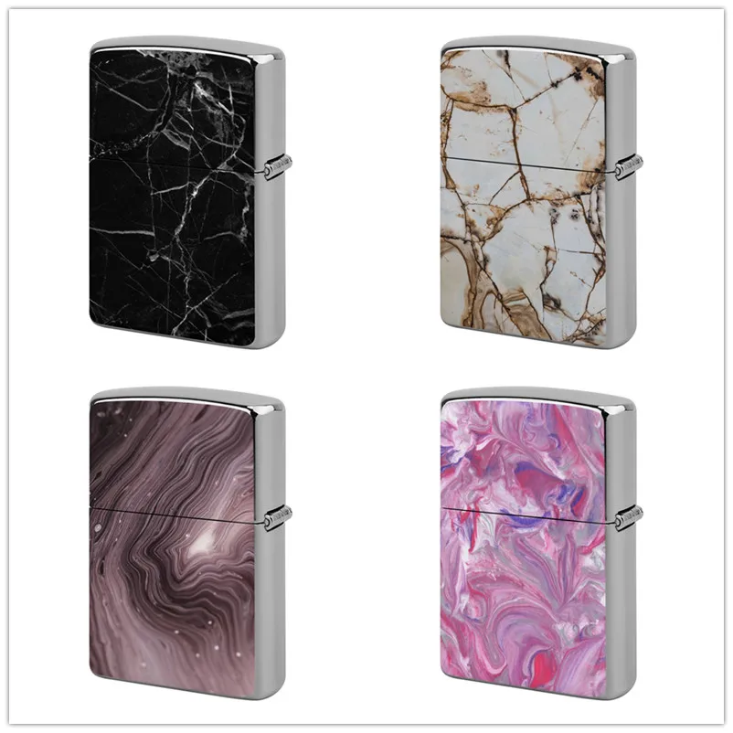 Marble Pattern Metal Kerosene Grinding Wheel Lighter for Men's Gift Commemorative Personality Cigarette Lighter