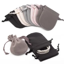 Jewelry Velvet Bags Half Round Strap Gourd Bags Earring Ring Bracelet Necklace Storage Portable Plush Jewelry Pouch Organization