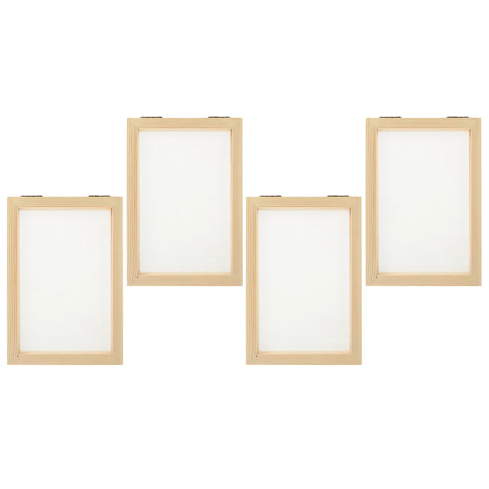 

4Pcs Paper Making Mold Paper Making Screen Wooden Paper Making Frame for Paper Handcraft
