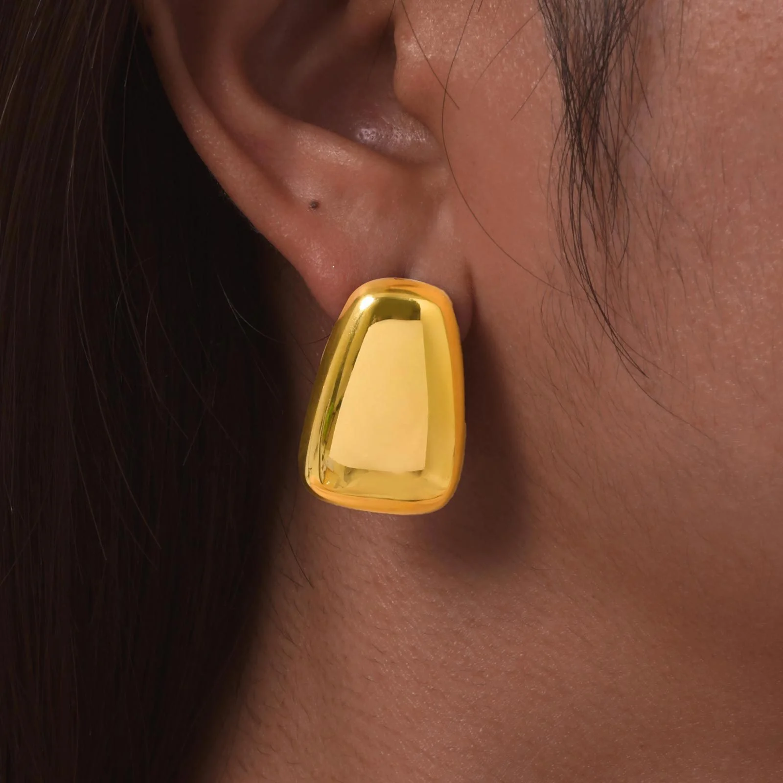 Stainless Steel Geometric Square Stud Earrings For Women Men