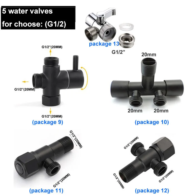 Handheld Black Toilet wash Bidet Faucet Spray Gun Sprayer shower head Anal cleaning washer WC Bathroom water valve hose holder 3
