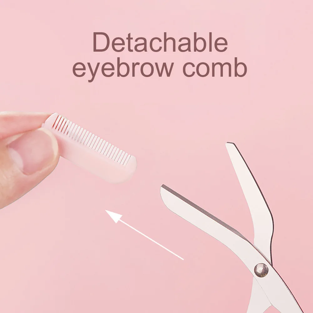 GECOMO Eyebrow Trimmer two-piece set Scratch-resistant Eyebrow Trimming Blade And Portable Eyebrow Scissors For Beginner 2