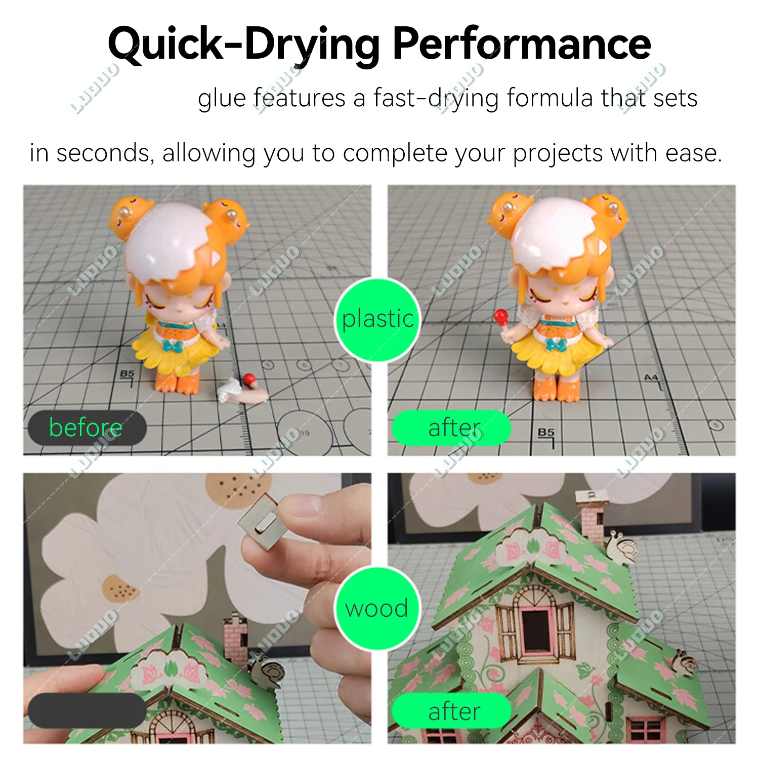 Craft Glue for Plastic Non-woven Cloth DIY Doll Strong Hold Adhesive Ideal for Paper Crafting Scrapbooking and Card Making 5
