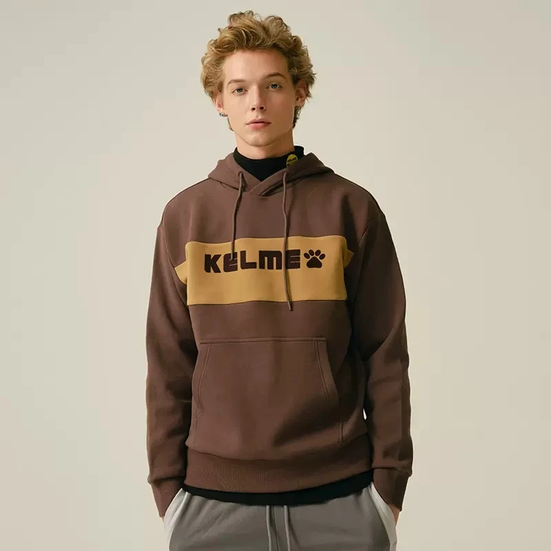 Winter Sweatshirt Men Running Tops KELME Sports Casual Sweater Autumn Winter Hooded Knit