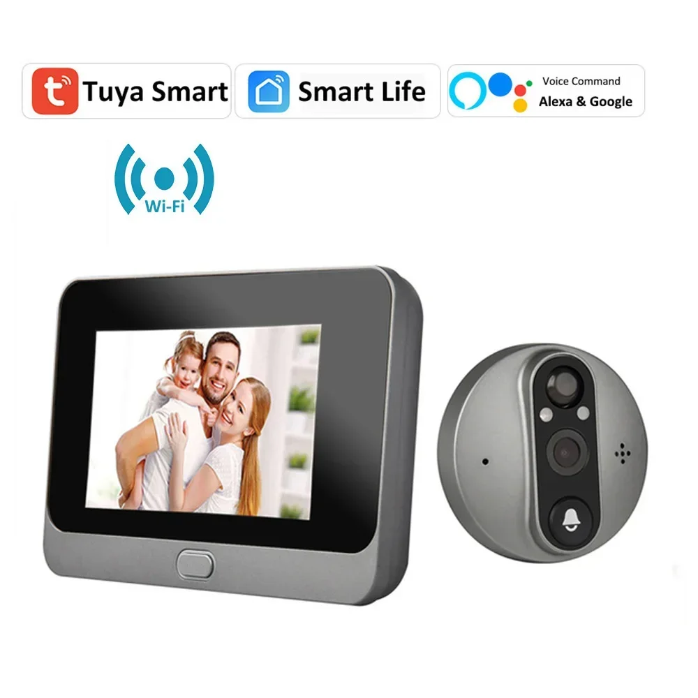 

Смарт-камера дверной глазок Tuya, 1080P, Wi-Fi, 5000 мА · ч, 4,3 дюйма