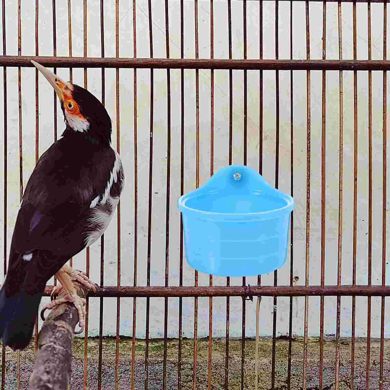 Bird Cage Toy Bath Box Parrot Bathtub 940X940X700CM Hanging Bathing Reusable Practical Sky-blue Bride