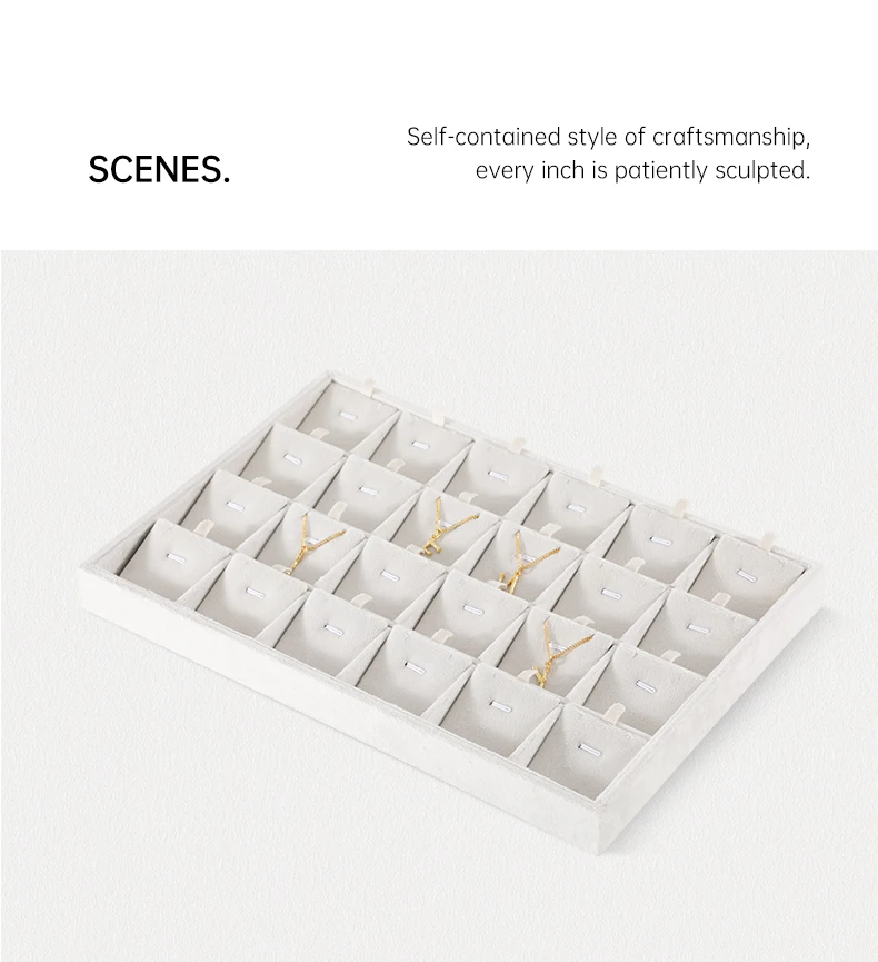 Velvet Ring Earring Bracelet Necklace Display Tray | Stackable Jewelry Organizer Drawer... - SKU VJDT0907 - UGI Packaging