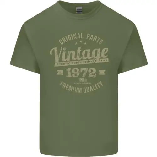 

Vintage Year 52nd Birthday 1972 Mens Cotton T-Shirt Tee Top