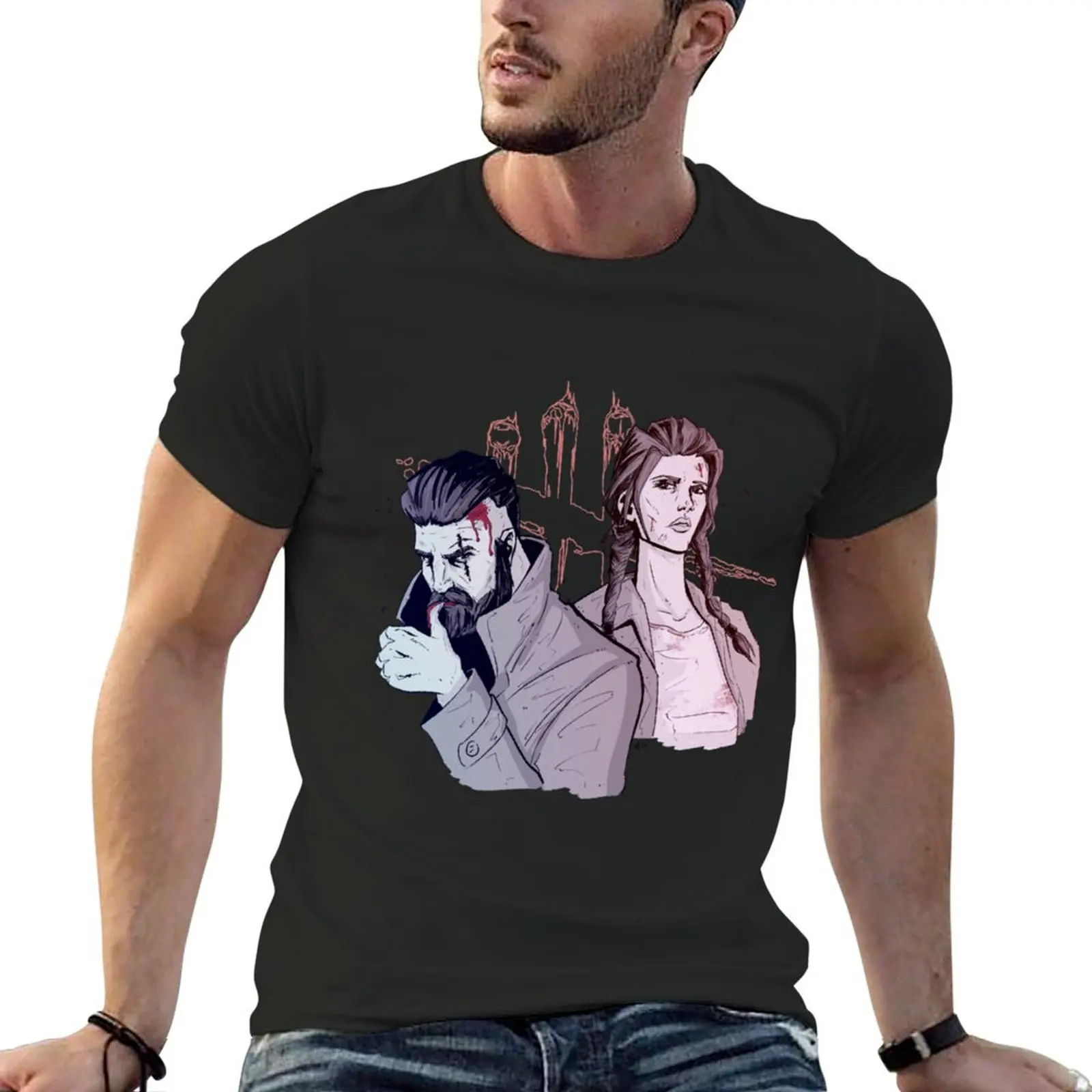 

David and Meg T-Shirt summer tops vintage anime shirt man clothes T-shirts for men cotton