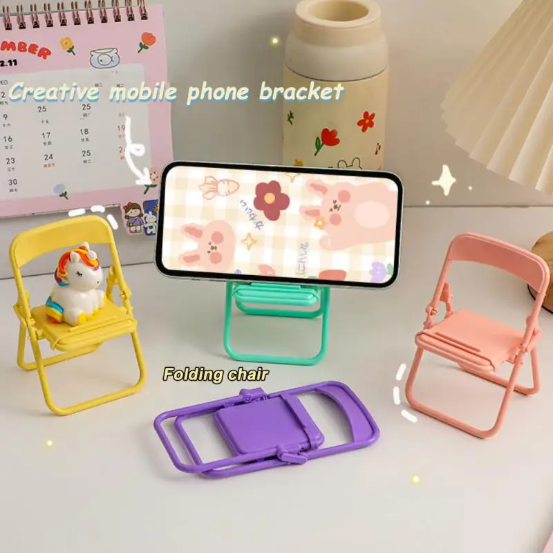 Cute Mobile Phone Stand Desktop Phone Stand Kawaii Mini Chair Adjustable Holder for ipad Cellphone Desk Organizer Tablet Support