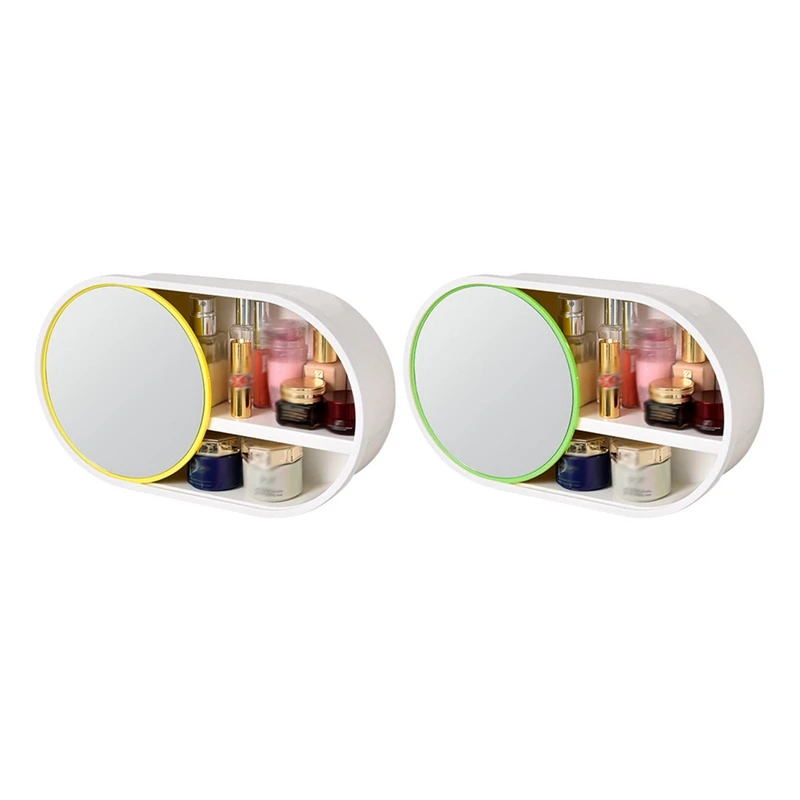 

Органайзер для косметики, стеллаж для зеркал для хранения косметики, настенный держатель для туалетных принадлежностей