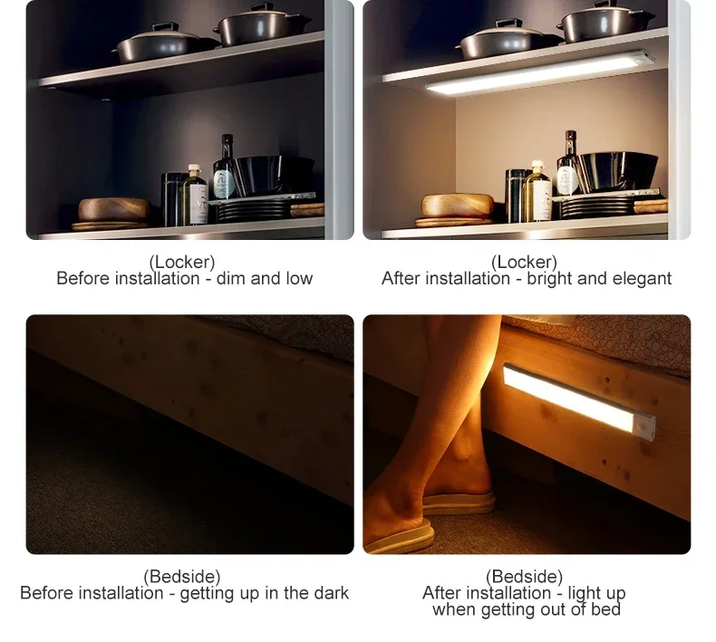 Description Picture 6 of itemLED Ultra Thin Under Cabinet Lights Motion Sensor night light Wireless Rechargeable 3 Color Lamp Kitchen Closet Cabinet Lighting