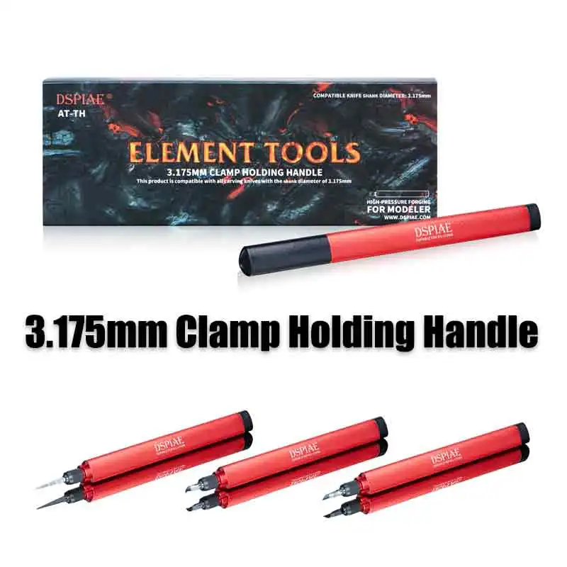 DSPIAE AT-TH 3.175mm Universal Clamp Handle Hook Knife Push Knife Scribing Carving Model Building Tools Model Tools