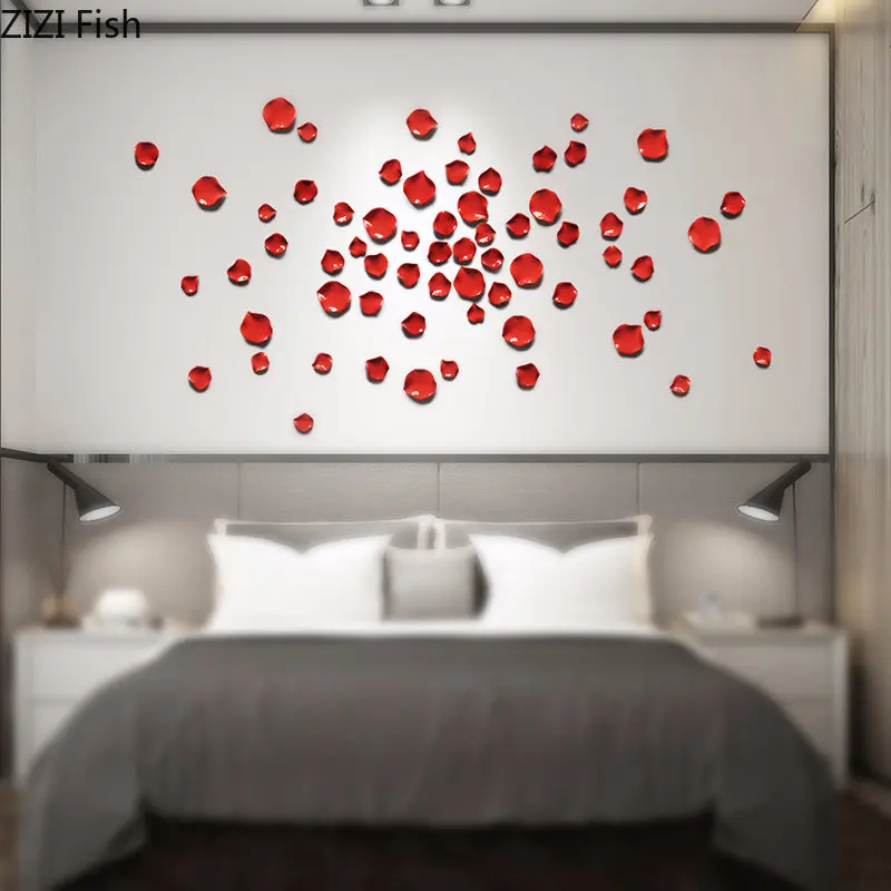 Red Rose Petals Ceramic Wall Decoration Hanging Ornaments Room