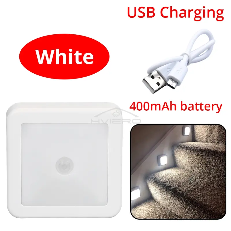 LED Night Light Smart Motion Sensor Battery USB Charging Operated Bedside Lamp Living Room Hallway Pathway Toilet Home Lighting - Image 8