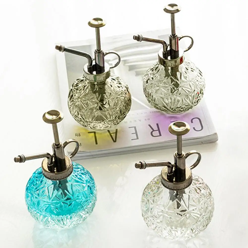 Vintage Mini Spray Bottle Retro Translucent Glass Anti-slip Bottom Watering Can Sprinkler Bottle Gardening