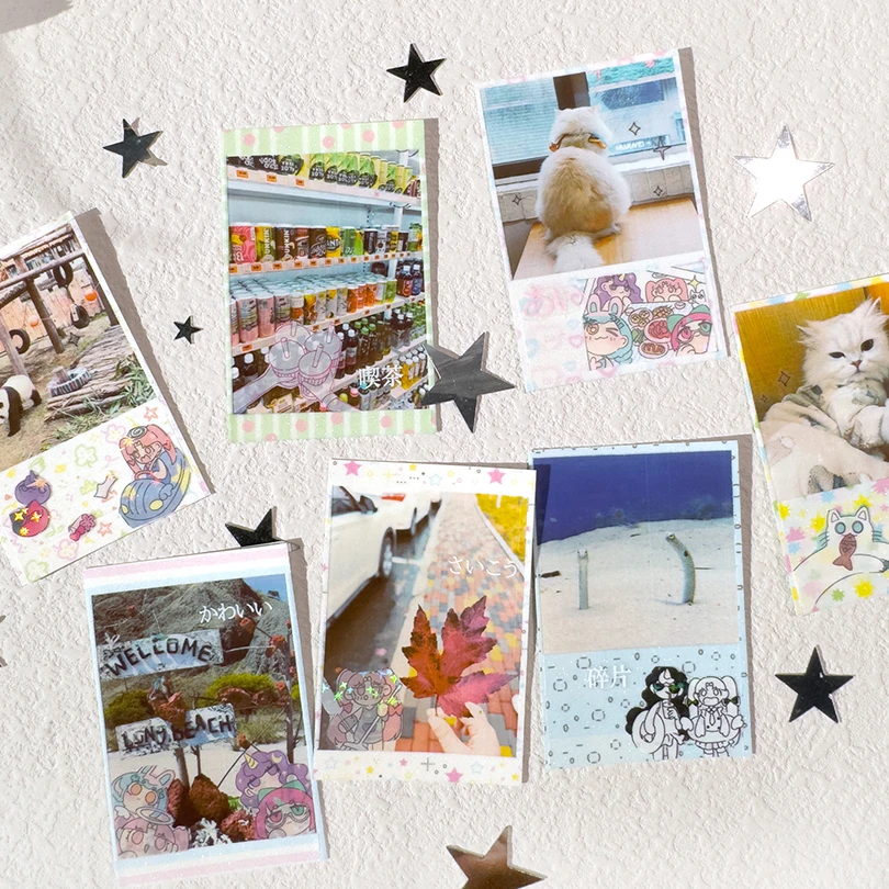 5Pcs Glitter Matte Washi Tape Scrapbooking Supplies Washi Tape Set Diary Decoration Basic Cinta Adhesiva Decorativa Washi Tapes 4