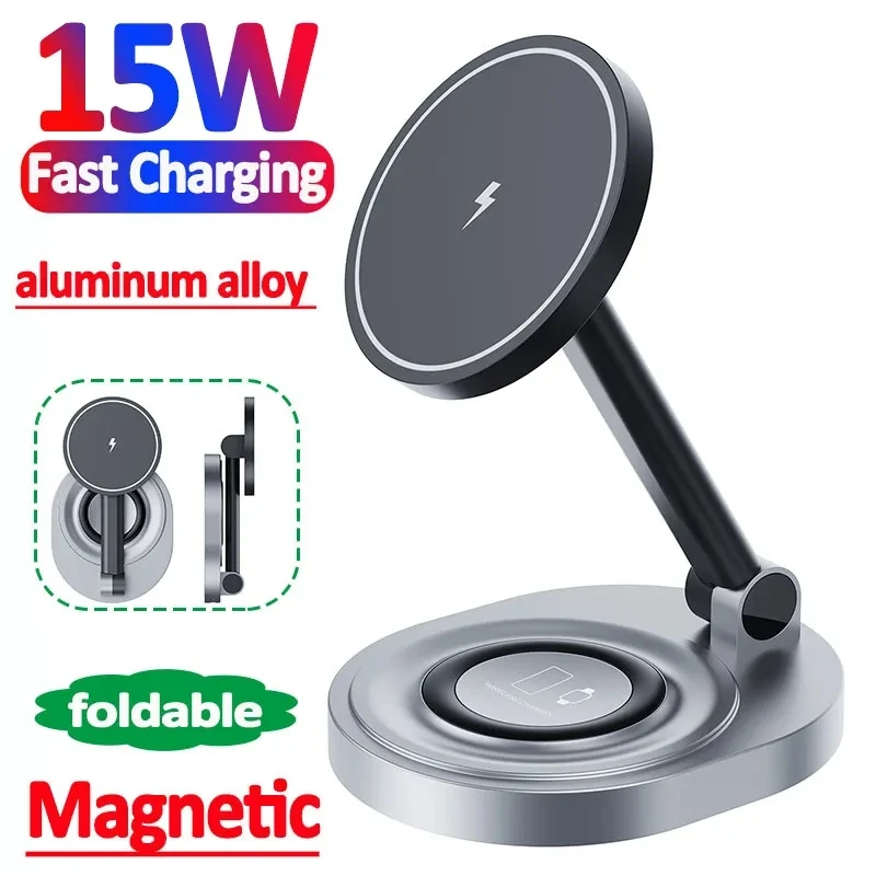 

2 In 1 Magnetic Wireless Charger Stand Fast Charging Station Dock For iPhone 15 14 13 12 Pro Max Apple Watch 9 8 Airpods 3 Pro