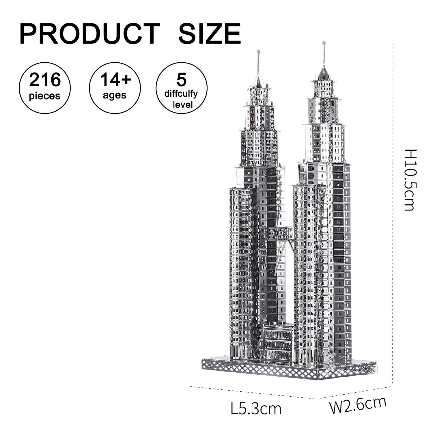 Piececool 3D Metal Puzzles Building Model Set Assembly DIY Kit for Brain Teaser Famous Architecture Jigsaw Christmas Gift 3