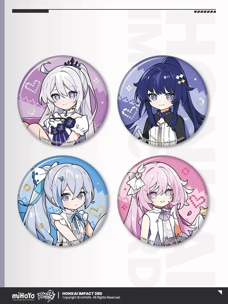 

Game Honkai Impact 3 Roles Collection Tinplate Badges Anime Herrscher of Human: Ego Fashion Brooch Cosplay Costume Decoration