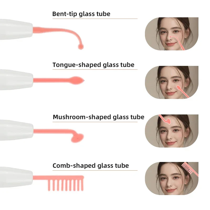 Facial Acne Wand Electrotherapy Skin Care Tool 4 in 1 High Frequency Electrode Wand Acne Spot Remover Anti Wrinkle Skin Care Spa Beauty Device