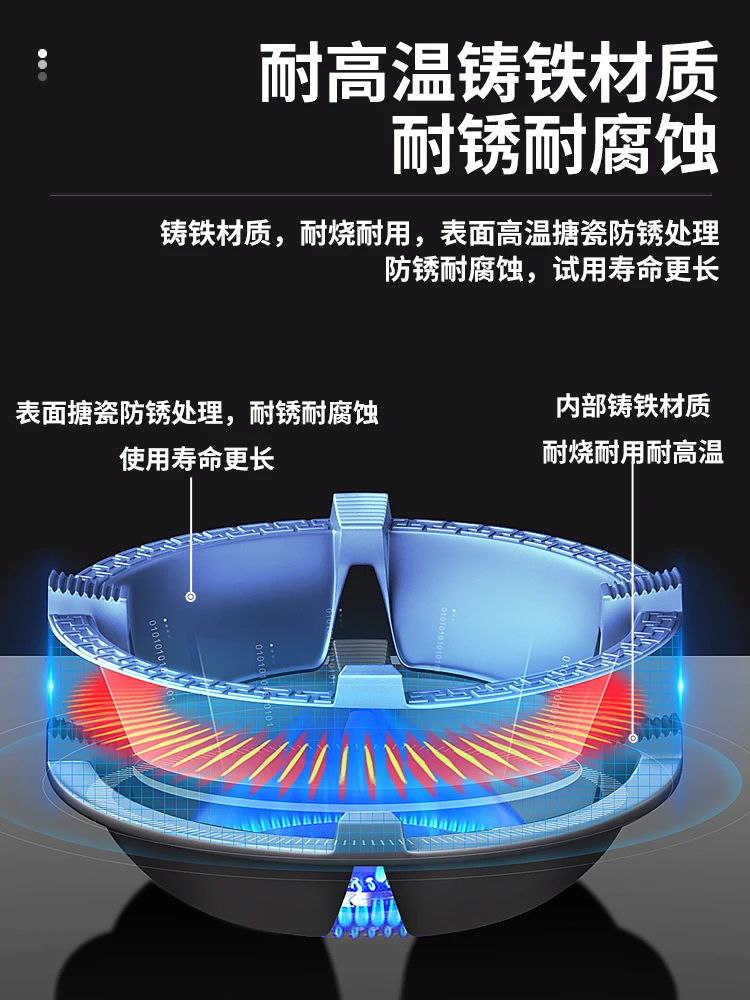Cooktop parts Gas stove Non slip bracket 3D windproof hood Anti skid Cast iron gas burner parts Gas cooker universal accessories