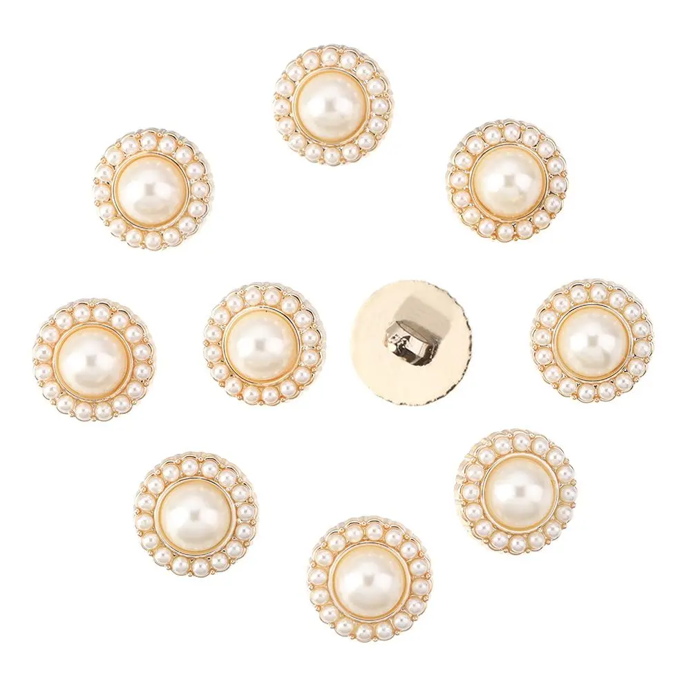 Description Picture 4 of item10Pcs Alloy Shiny Rhinestone Pearl Clothing Buttons DIY Clothing Sewing Button  Handmade Needlework Decorative Sewing Accessorie