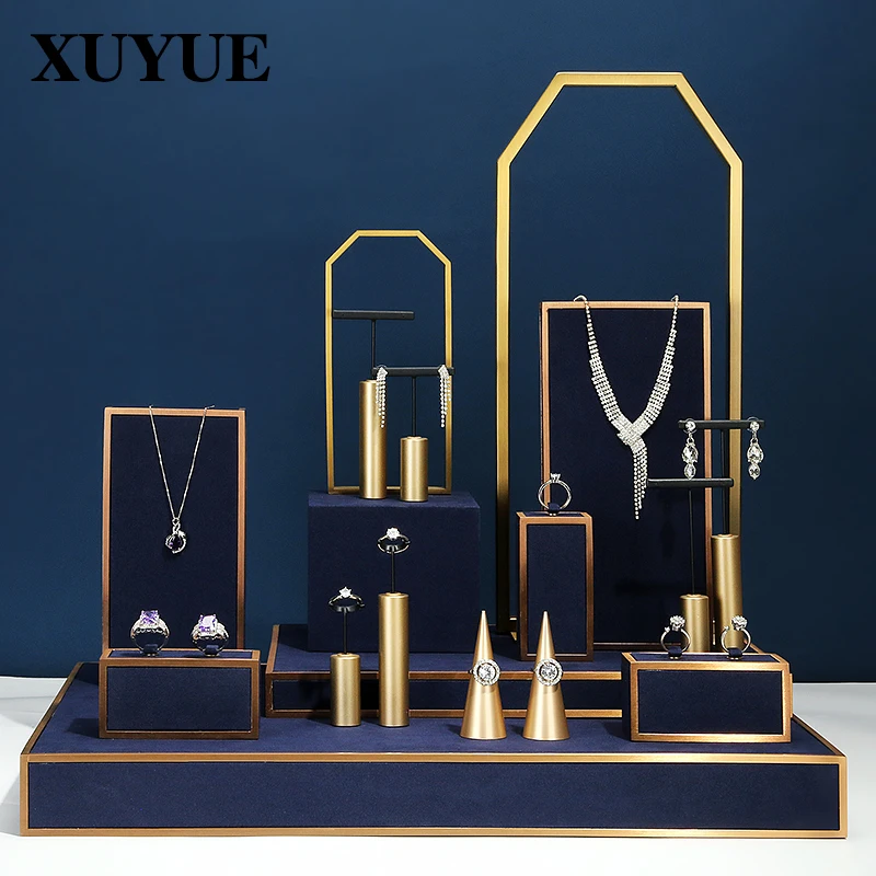 Jewelry display props Light luxury earrings Ring display shelf High grade jewelry display shelf Window stage props new natural wholesale jewelry display jewellery organizer stand gift packaging for store show window necklace holder shelf bust