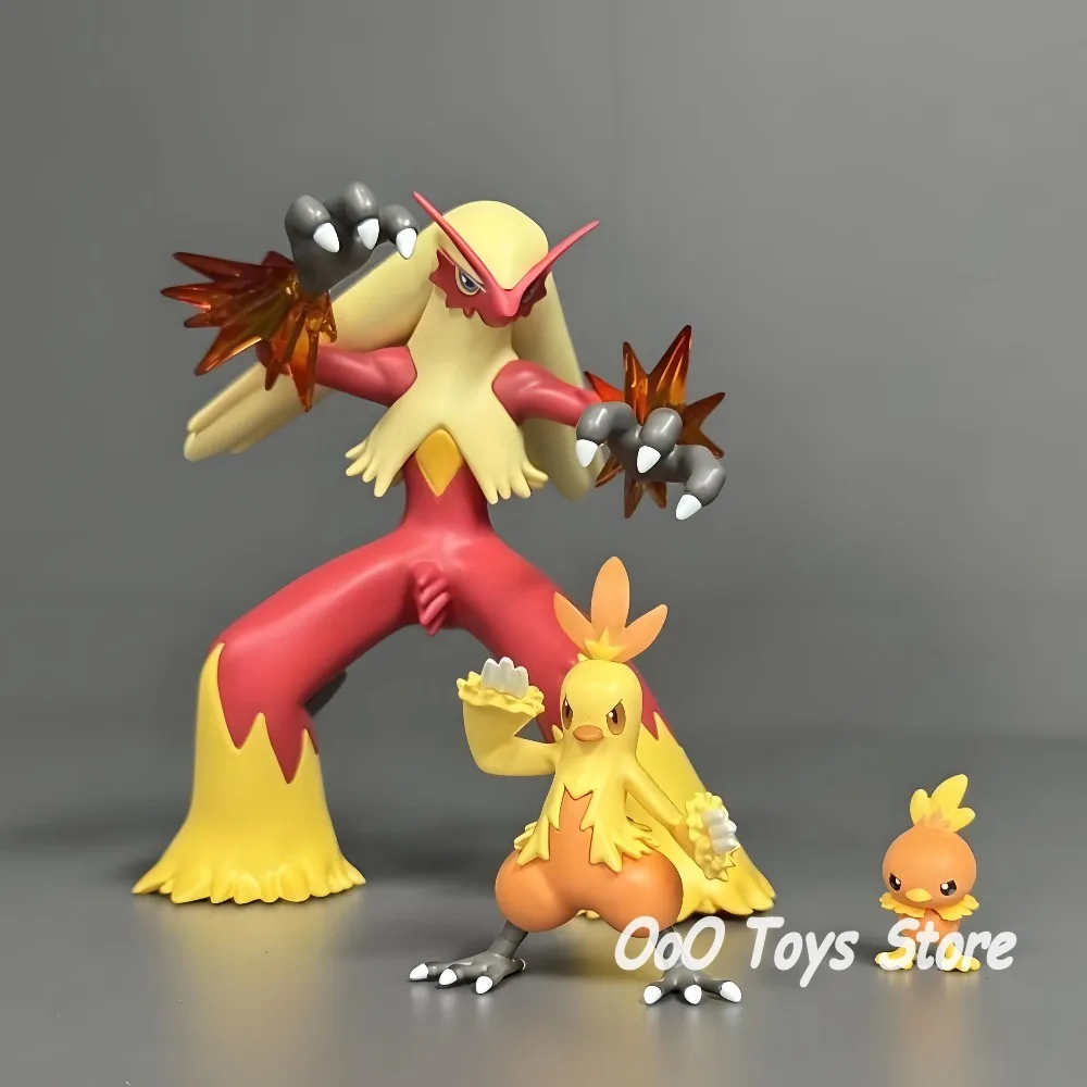 Anime Pokemon Figure Blaziken Evolutionary Group Action Figures Pvc Collection Model Toys for Gifts 2-8cm