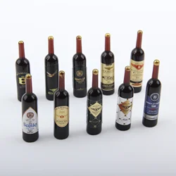 10-Piece Miniature Whisky and Wine Bottle Set for Dollhouse Bar or Kitchen Decor (10pcs)