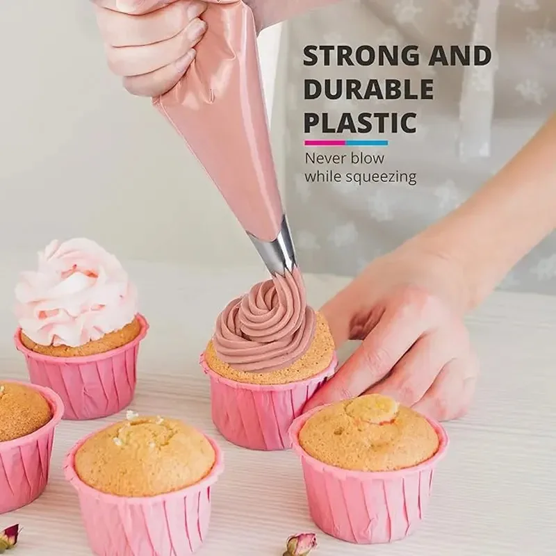 100pcs Thick Disposable Leak Bag Pastry Bag Cake Cream Decoration Piping Bag Icing Bag, Baking Supplies, Pastry Sleeves