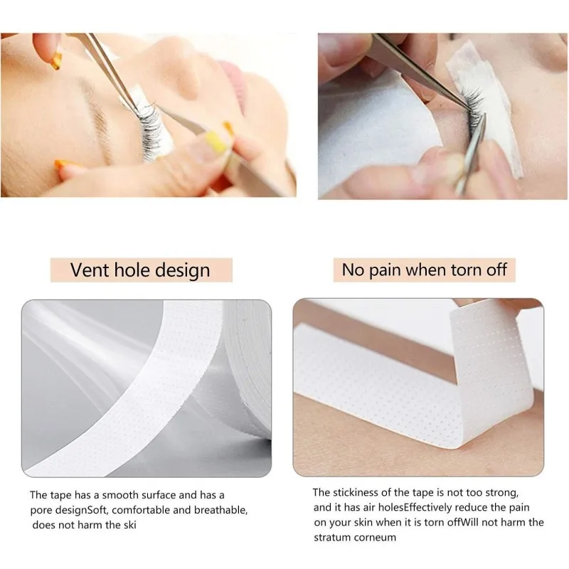 Breathable Easy Tear Medical Tape White Silk Paper Under Patches Eyelash Extension Supply Eyelash Extension Tape
