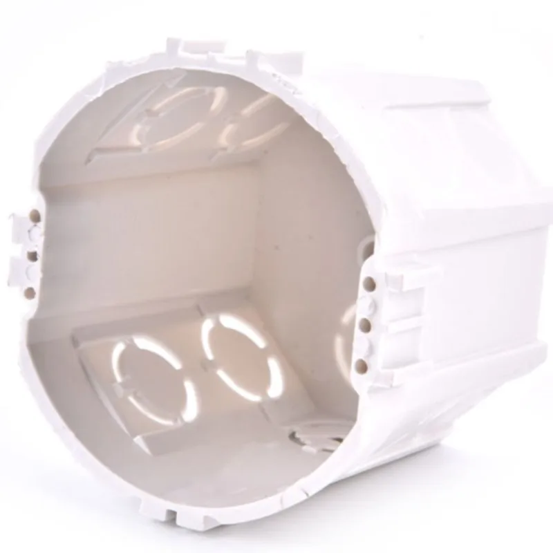 New High Quality PC Material White EU Standard Switch Socket Round Base Cable Box For Wall Mounted Switch Components