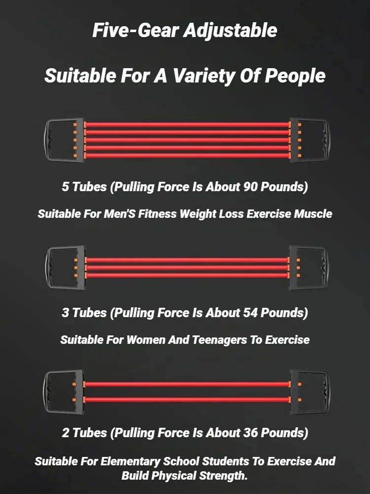 Adjustable Rubber Pull Rope Multifunctional Removable Chest Expander Supplies Fitness Equipment Accessories For Home And Gym chest expander