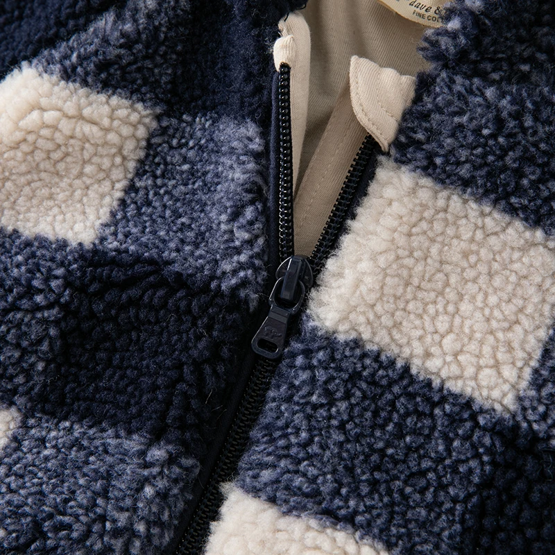 Dave Bella Children's Plaid Hooded Jacket Thick Warm Jacket for a Boy Clothes Coat Baby Boy Clothes 2-7Y DB4223975