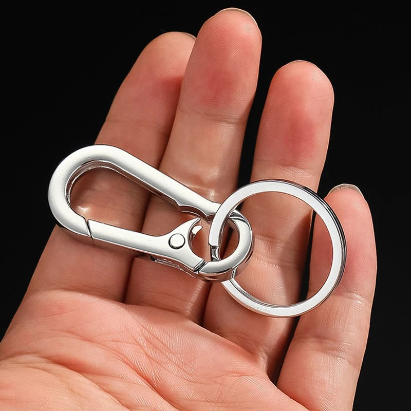 S916e5b66c0ae4237a698fc4f33274adey 5Pcs Gourd Buckle Keychains Climbing Hook Stainless Steel Car Strong Carabiner Shape Keychain Accessories Metal Key Chain Ring Mallzona