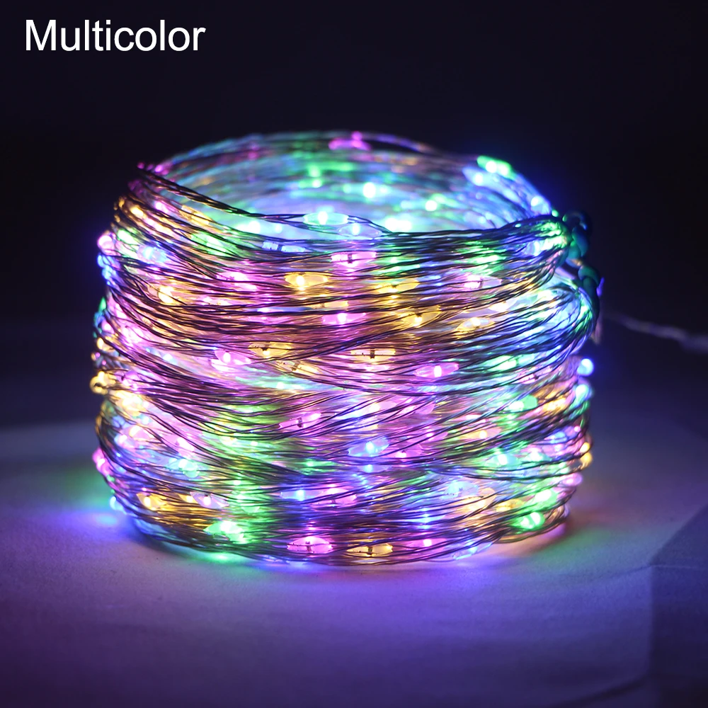 thumbnail image 1 of 100M 200M LED String Lights Silver Wire Fairy Lights Christmas Garland For Outdoor Home New Year Tree Wedding Party Decoration, 1 of 5