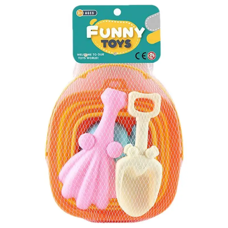 

Foldable Beach Sand Toys 4PCS Beach Sand Pails Sand Bucket And Shovels Set Folding Pail Bucket Beach Sand Pails For Fun Summer