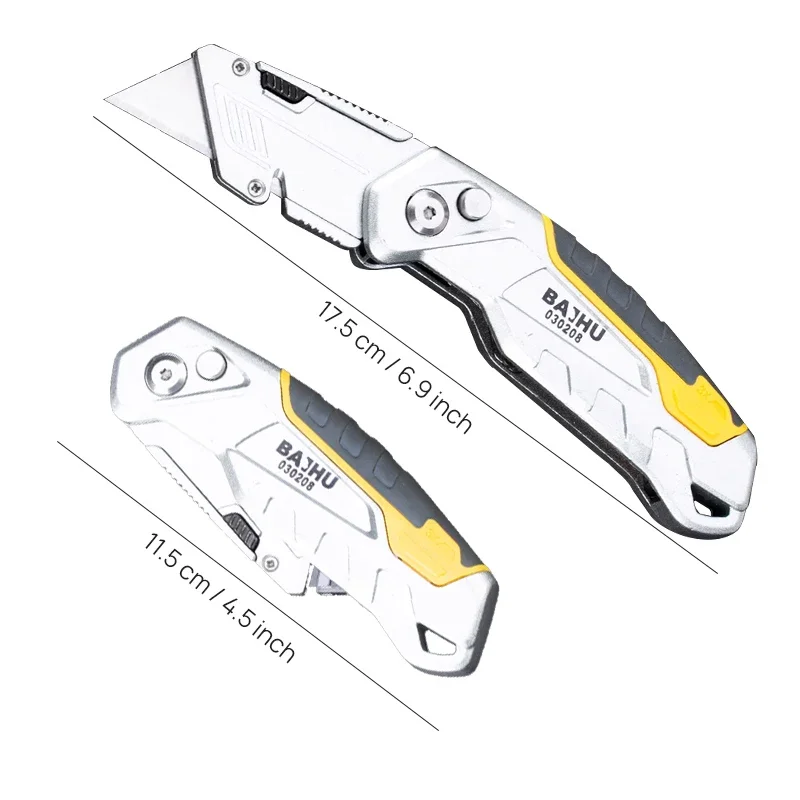 Multifunctional Utility Knife Retractable Sharp Cut Heavy Duty Steel Break 18mm Blade Paper Cut Electrician Professional utility knife paper cutting knife cutting knife paper cutter art knife box opener