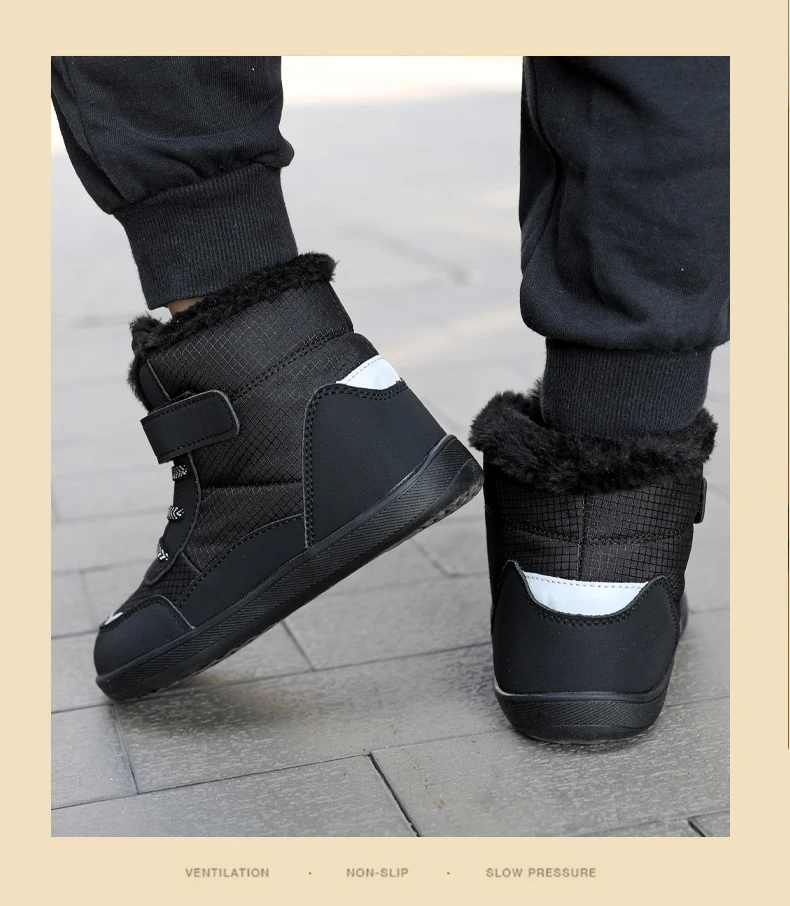 2024 Winter Children Plush Waterproof Fabric Non-Slip Boys Girls Shoes Rubber Sole Snow Fashion Warm Outdoor Boots_voghion.com