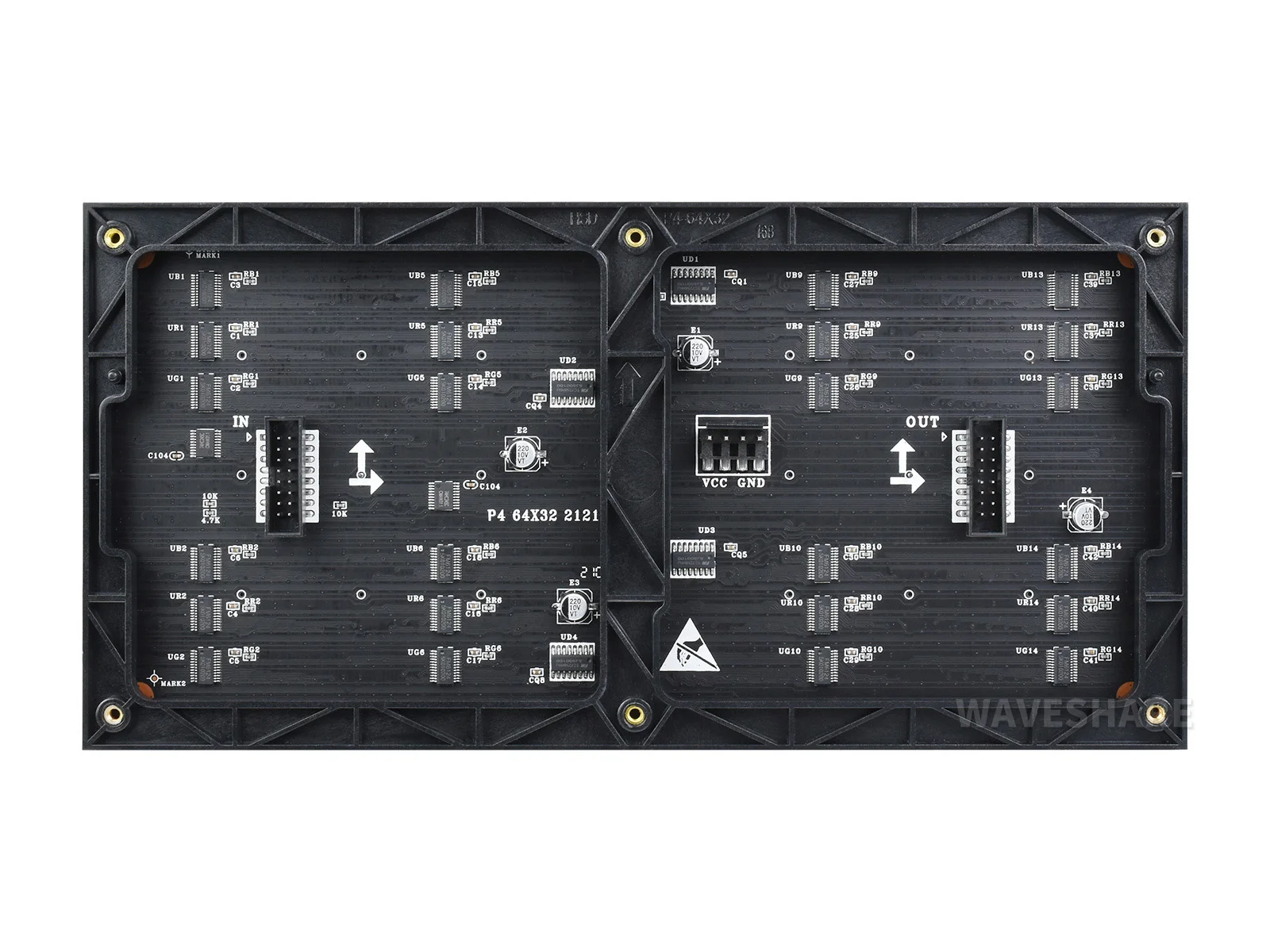 Waveshare RGB 풀 컬러 LED 매트릭스 패널 2/2.5/3/4/5mm 피치 64×32/64×64/96×48 픽셀 라즈베리 파이/아두이노용으로 조정 가능