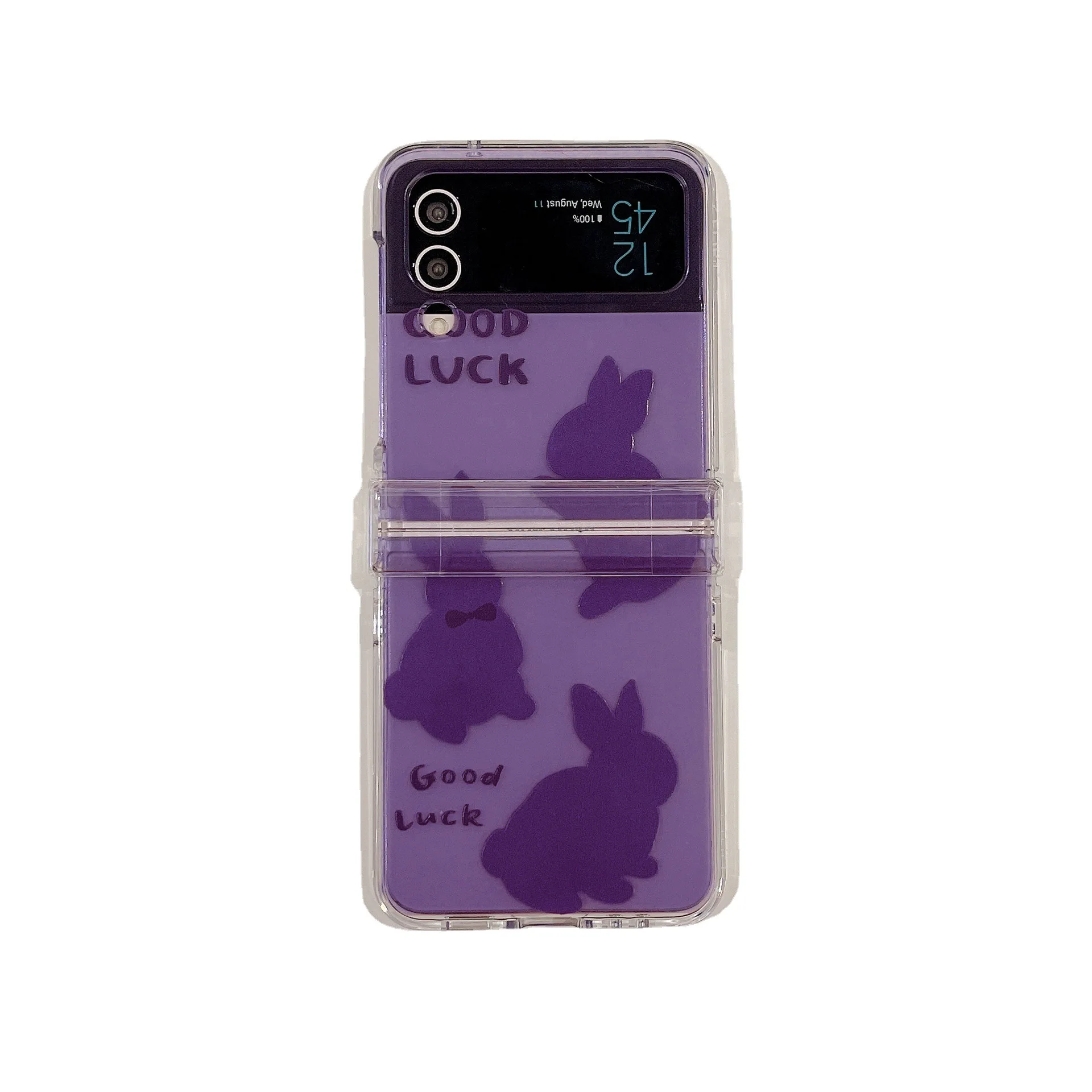 

Phone Case for Samsung Galaxy zflip 4 Purple Rabbit Cute Mobile Phone Cover for Samsung Galaxy zflip 3 Hard Case for Samsung w23