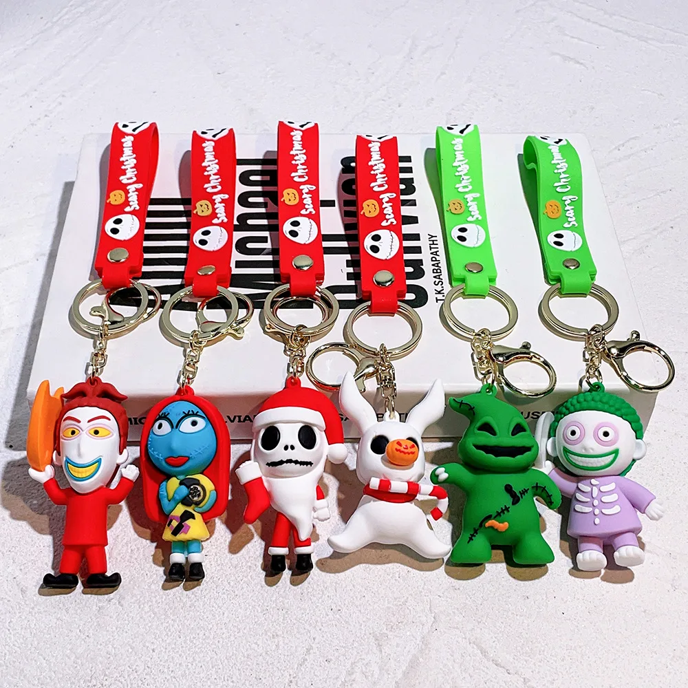 Christmas Eve Scary Keychain Pumpkin Man Skull Cartoon Doll Keychain Party Gift Pendant