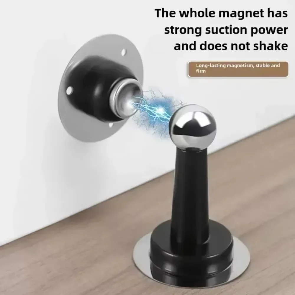 Stainless Steel Door Stopper Bathroom Magnetic Door Stop Heavy Duty Floor Wall Mount Wind-Proof Holder Hardware door stopper magnetic door stopper