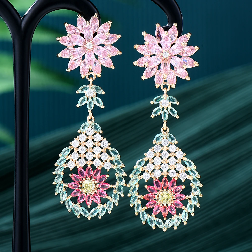 Missvikki Sweet Long Drop Pendant Earrings For Women Bridal Wedding Daily Surper Jewelry Noble Luxury Gorgeous High Quality